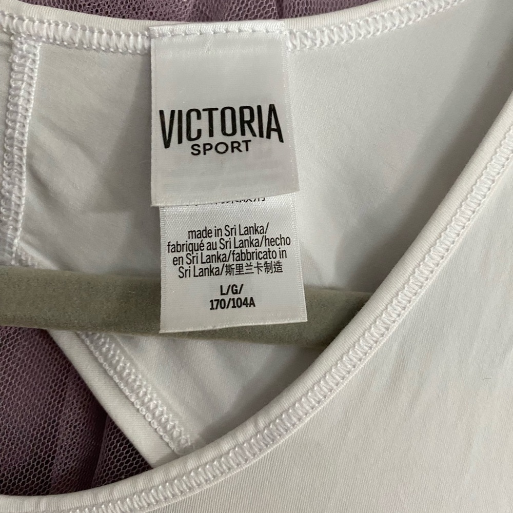 Victoria’s Secret Sport White Mesh Back Workout Tank Large